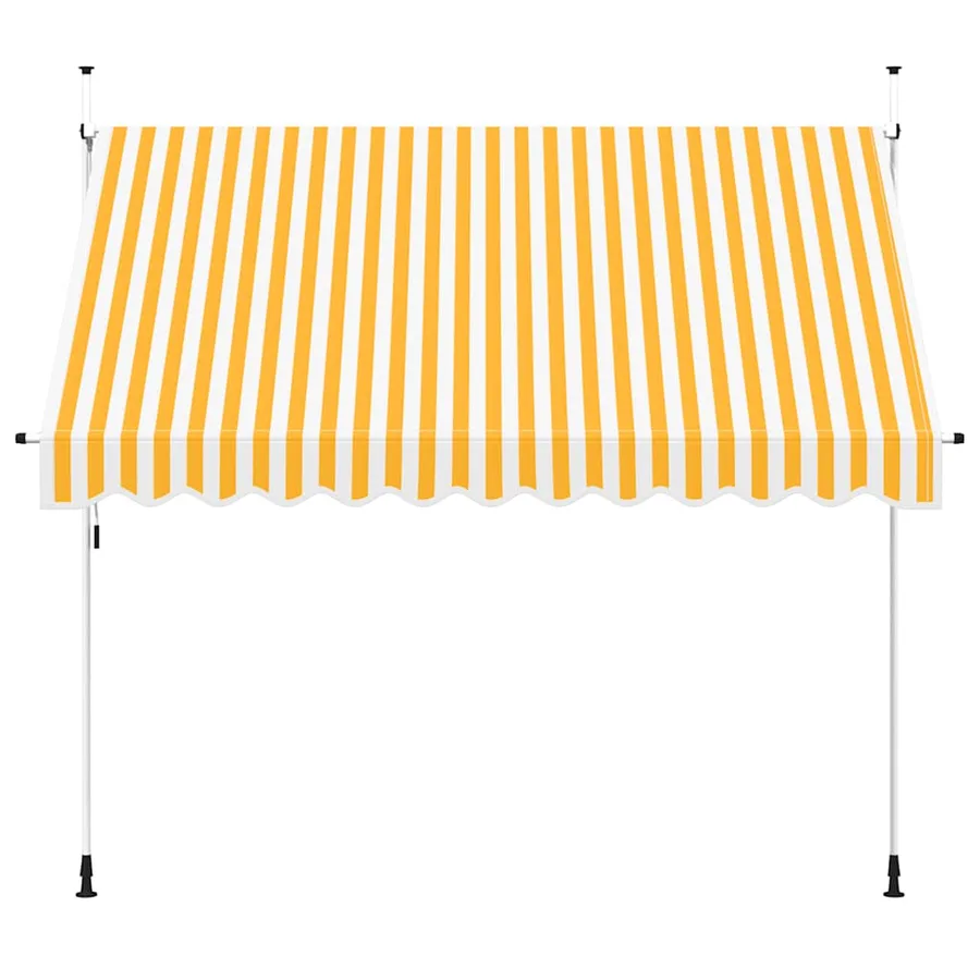 Auvent rétractable manuel 300 cm Rayures oranges et blanches - 3