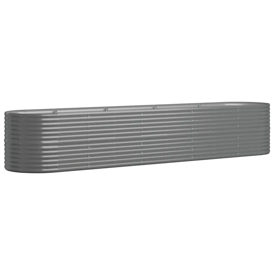 Lit surélevé de jardin Acier galvanisé 368x80x68 cm gris - 2