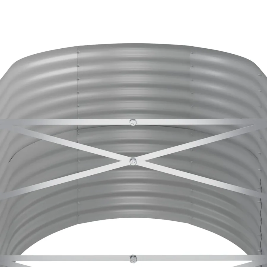 Lit surélevé de jardin Acier galvanisé 368x80x68 cm gris - 5
