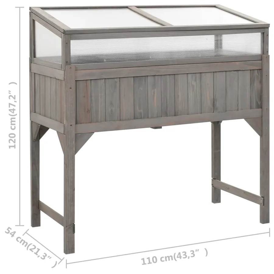 Lit surélevé avec serre 110x54x120 cm Bois de sapin massif - 12
