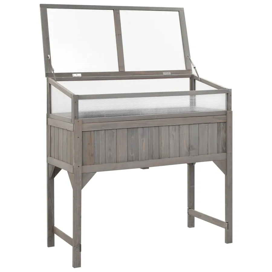Lit surélevé avec serre 110x54x120 cm Bois de sapin massif - 2