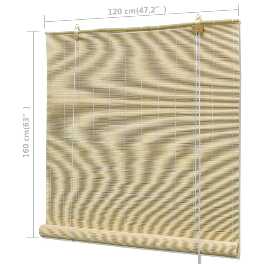 Store à rouleau bambou naturel 120x160 cm - 6