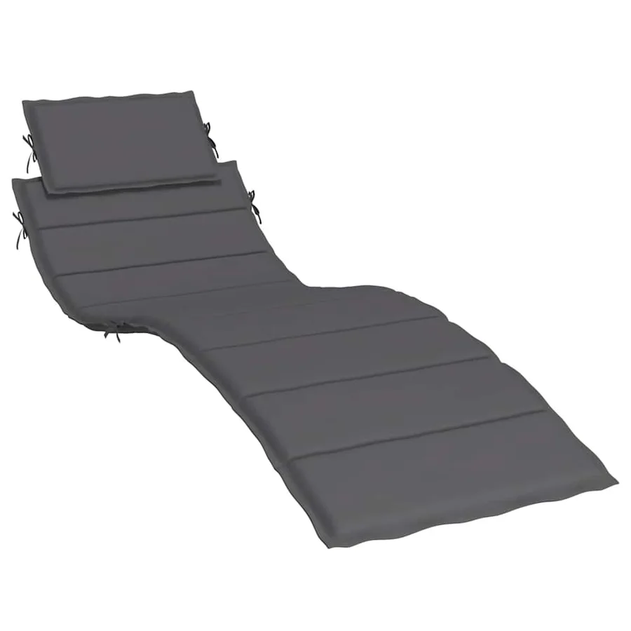 Coussin de chaise longue anthracite 186x58x4 cm tissu oxford - 2