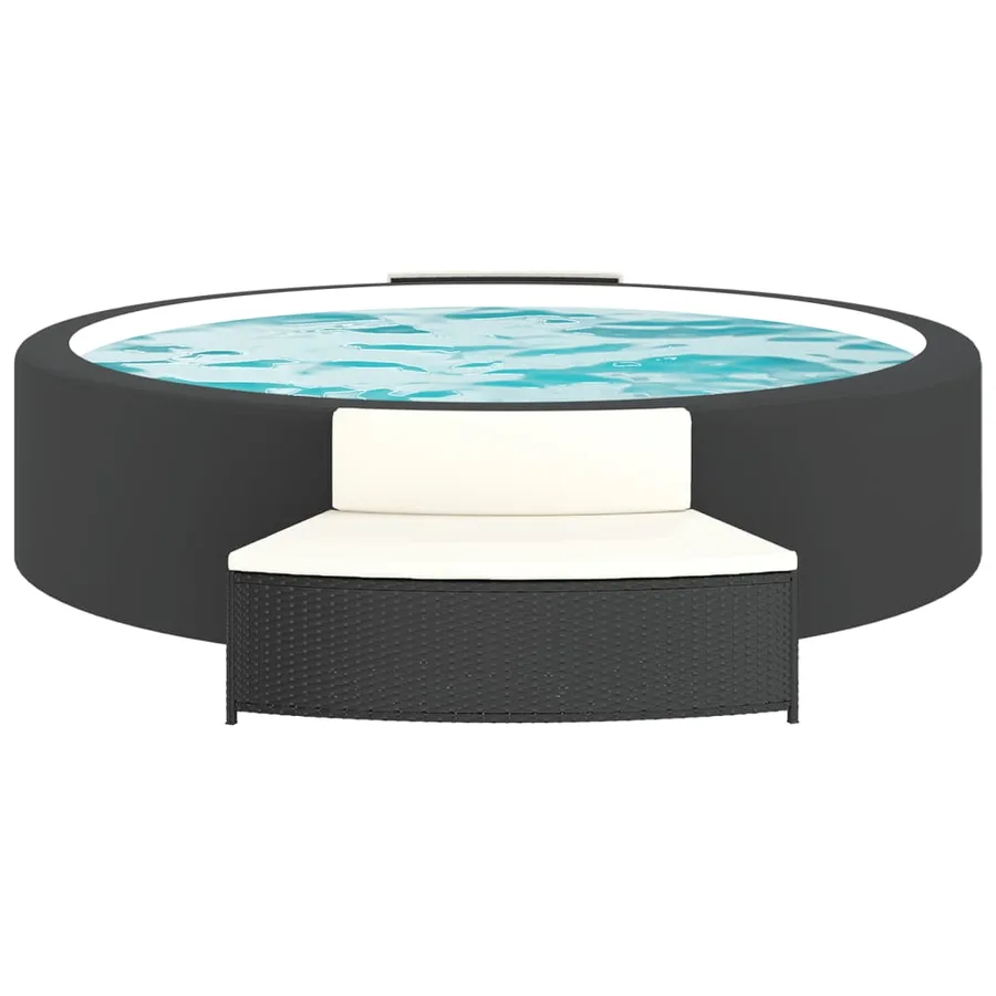 Bancs de spa avec coussins lot de 2 noir résine tressée - 3
