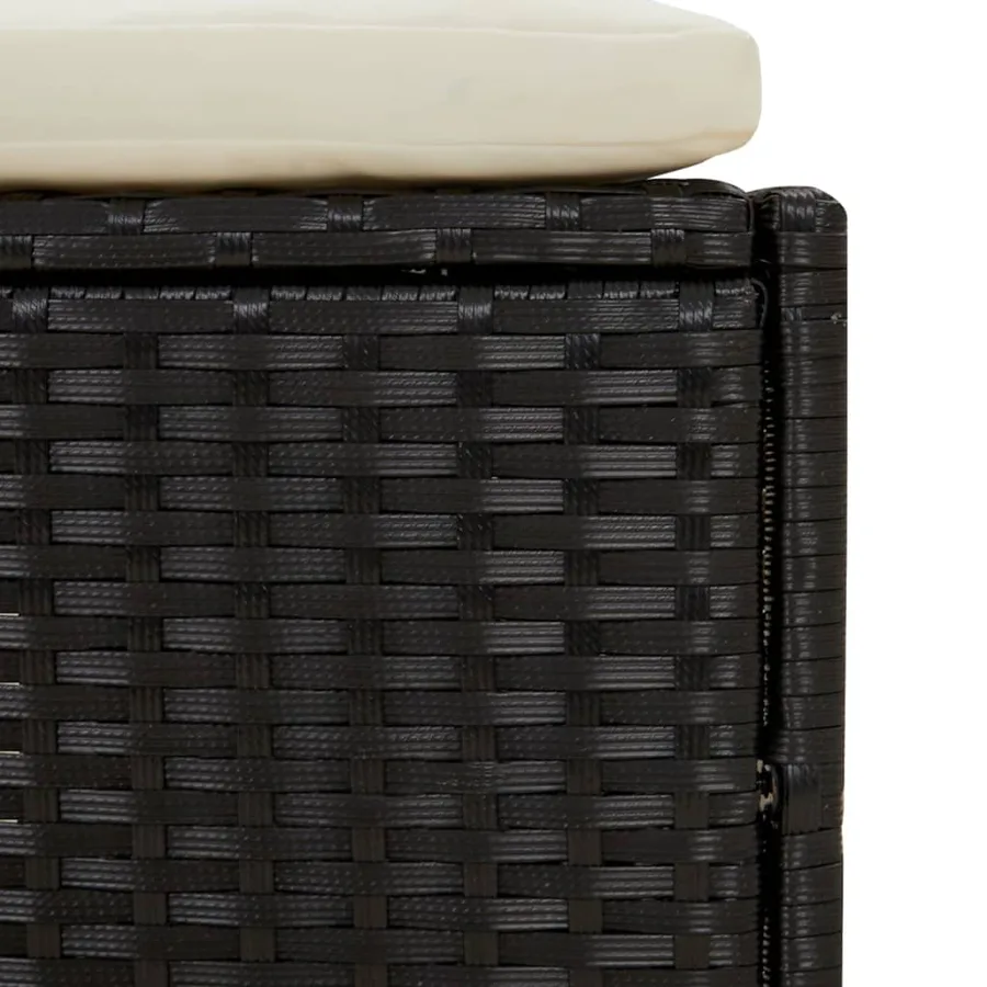 Bancs de spa avec coussins lot de 2 noir résine tressée - 9