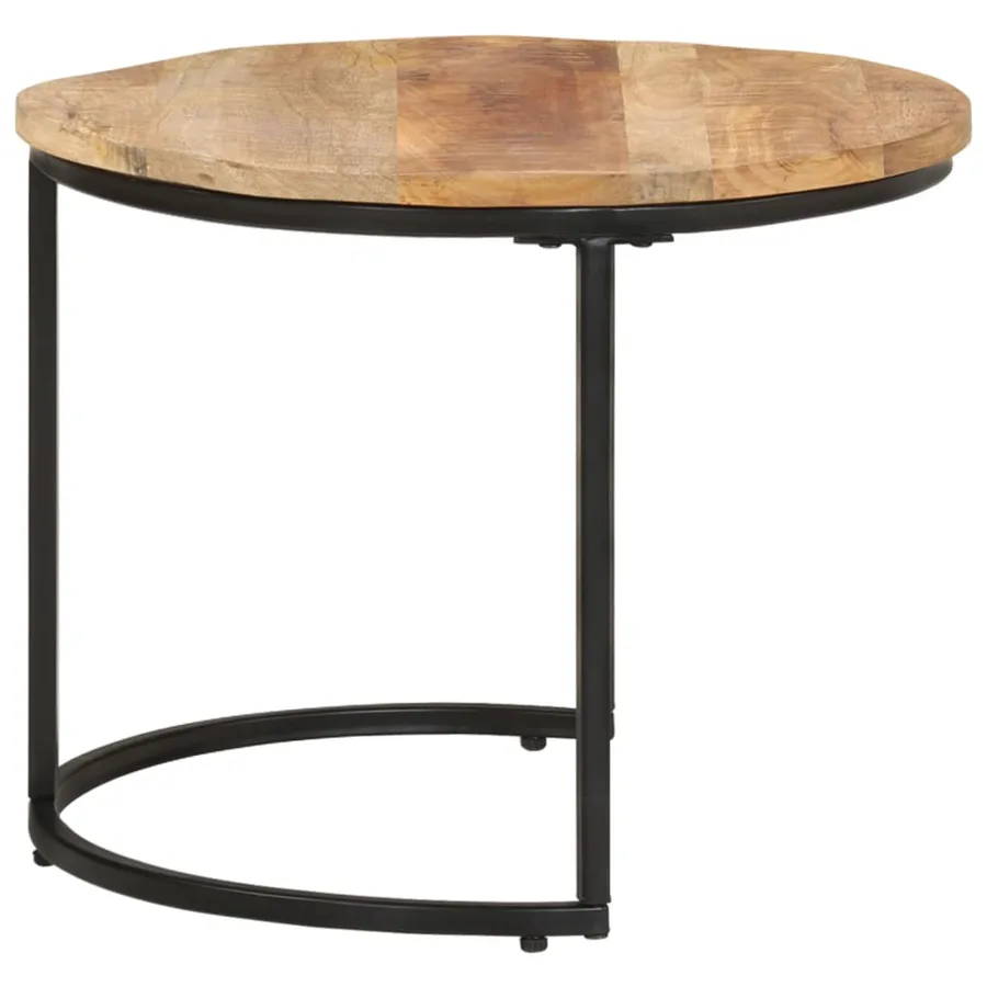 Tables gigognes 3 pcs Bois de manguier brut - 3