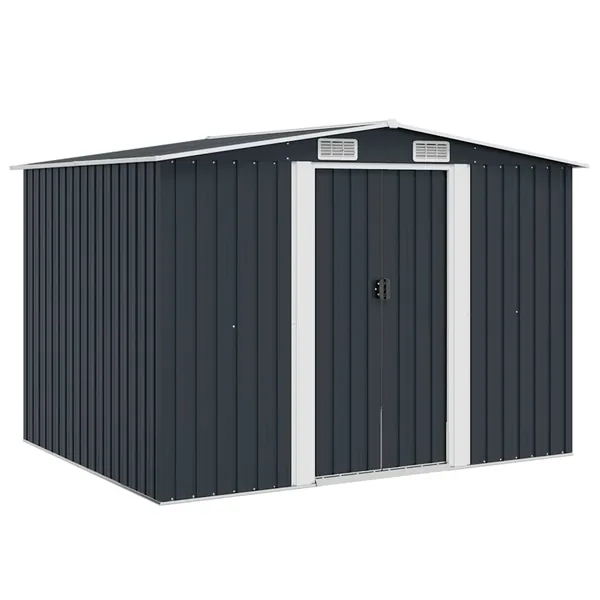 Abri de stockage pour jardin Anthracite Métal 257x205x178 cm