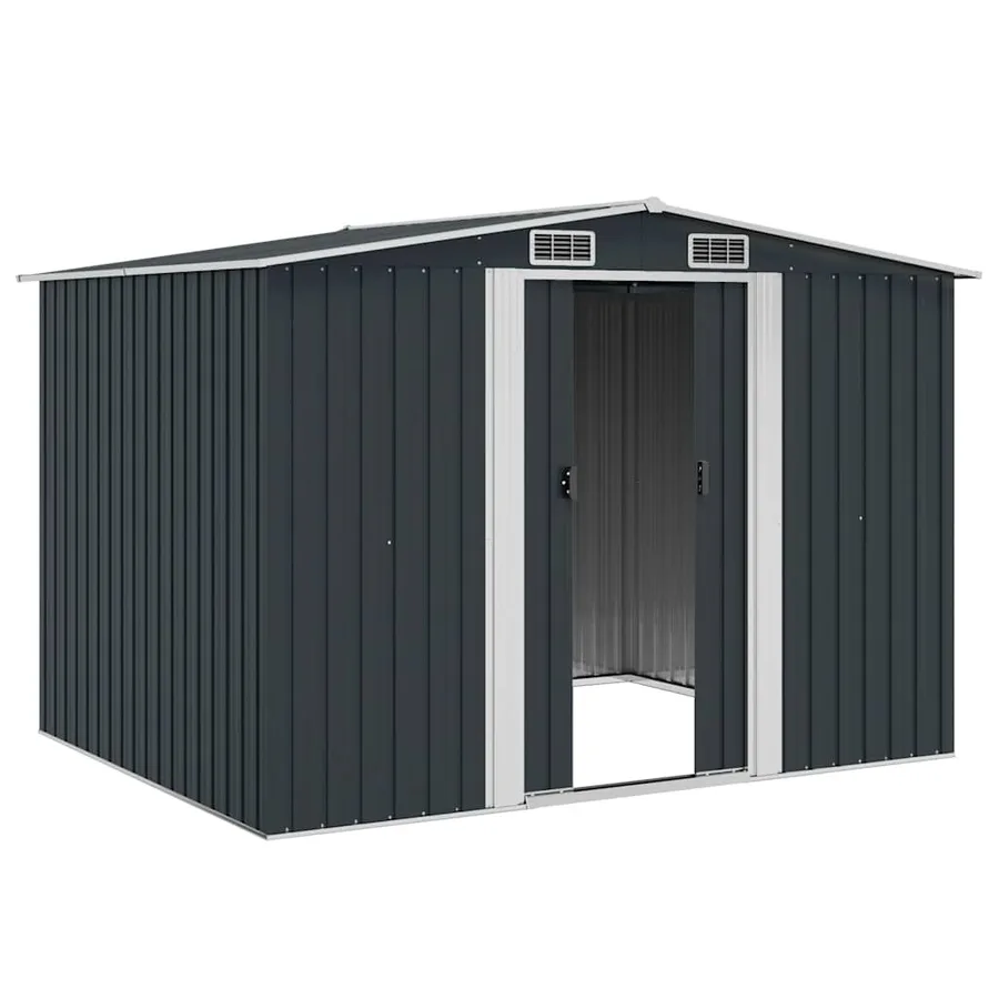 Abri de stockage pour jardin Anthracite Métal 257x205x178 cm - 4