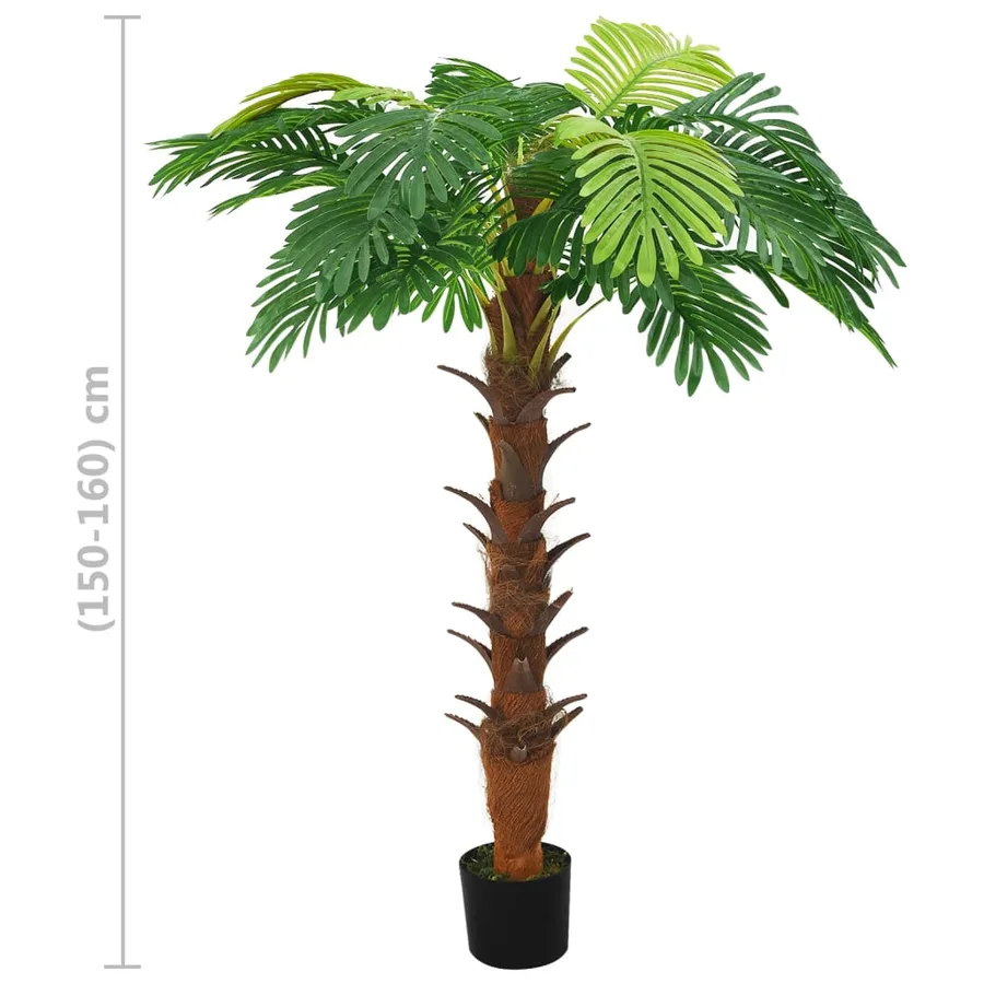 Palmier Cycas artificiel avec pot 160 cm Vert - 6
