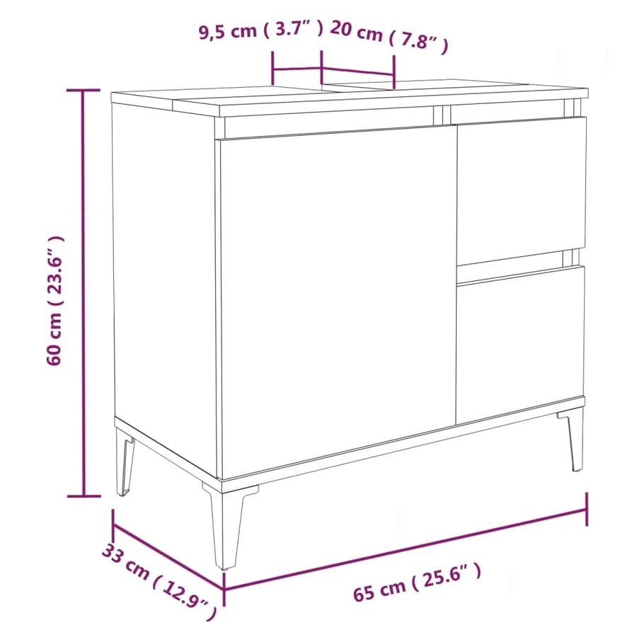 Ensemble d'armoires salle de bain 3 pcs blanc bois d'ingénierie - 9