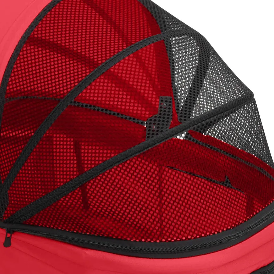 Poussette pour chien pliante à 2 niveaux Rouge 83x48x97 cm - 10