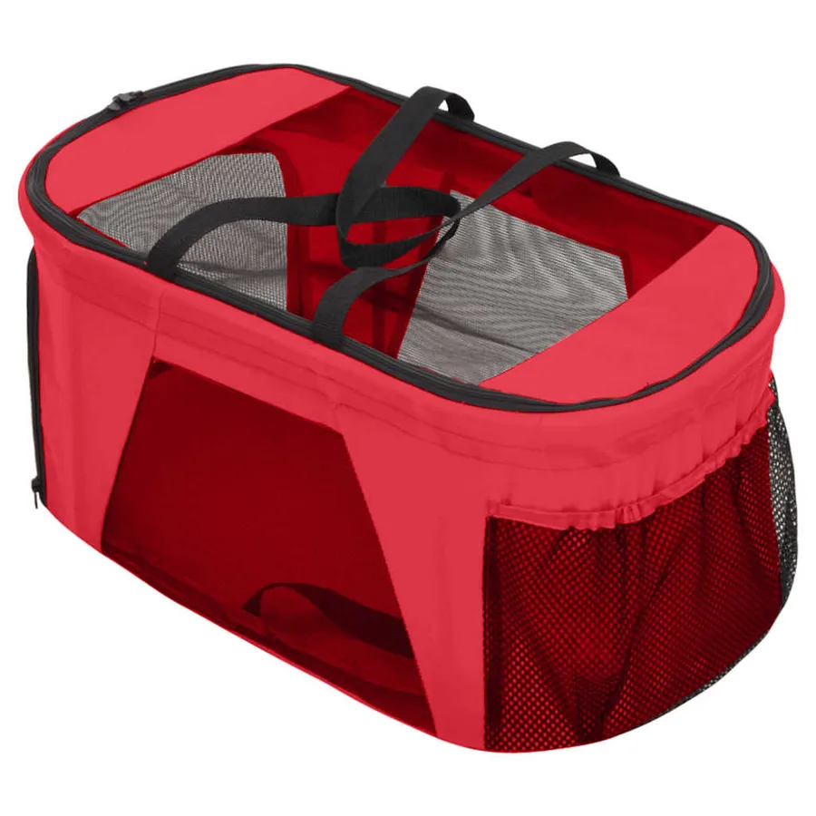 Poussette pour chien pliante à 2 niveaux Rouge 83x48x97 cm - 9