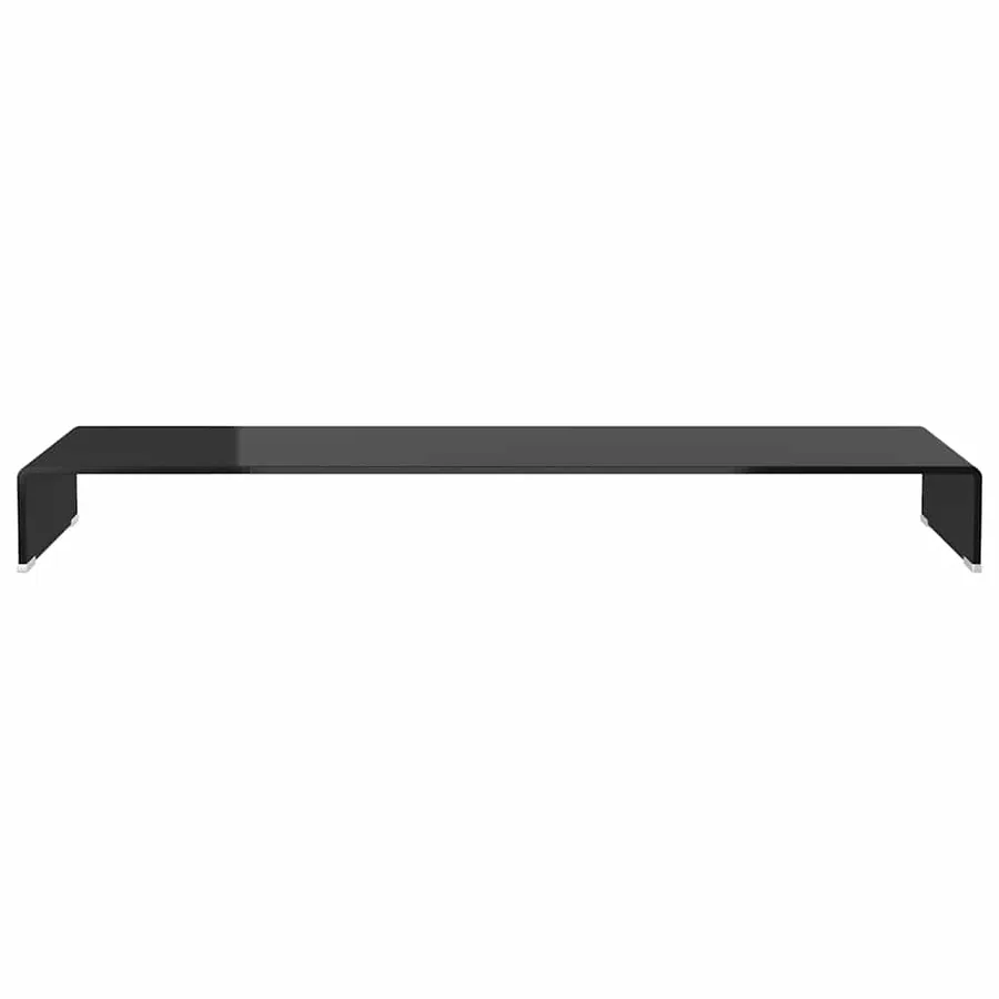 Meuble TV/support pour moniteur 120x30x13 cm verre noir - 3