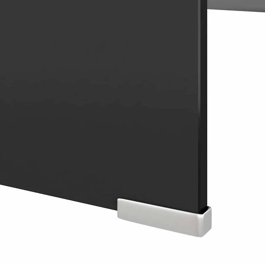 Meuble TV/support pour moniteur 120x30x13 cm verre noir - 5