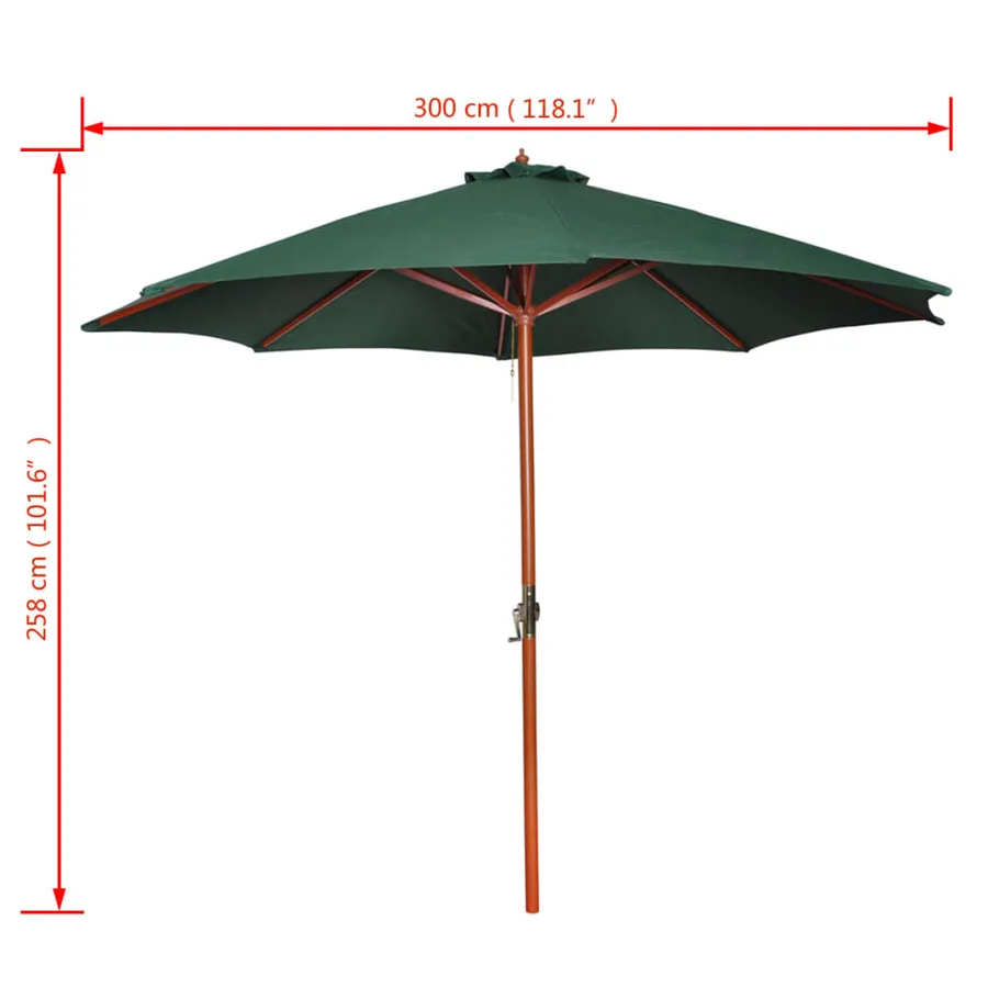 Parasol Vert 258 cm - 7