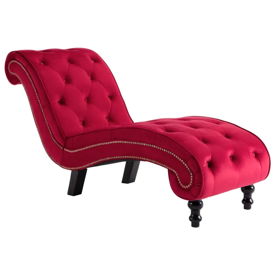Chaise longue Velours Rouge - 2