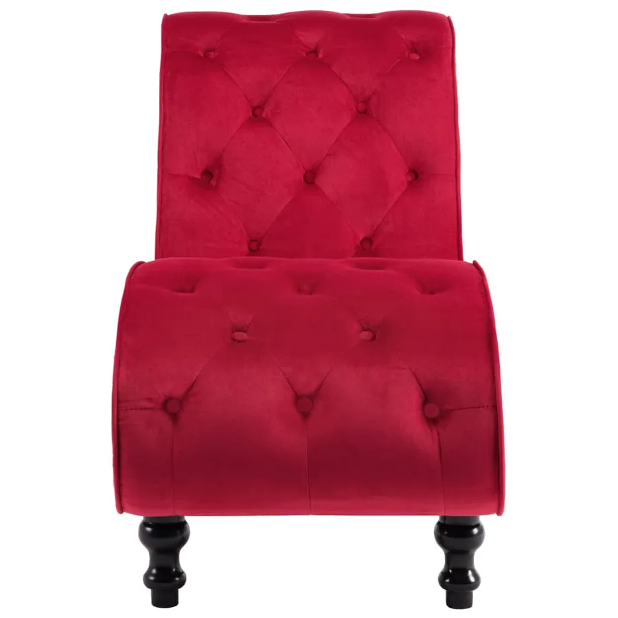 Chaise longue Velours Rouge - 3