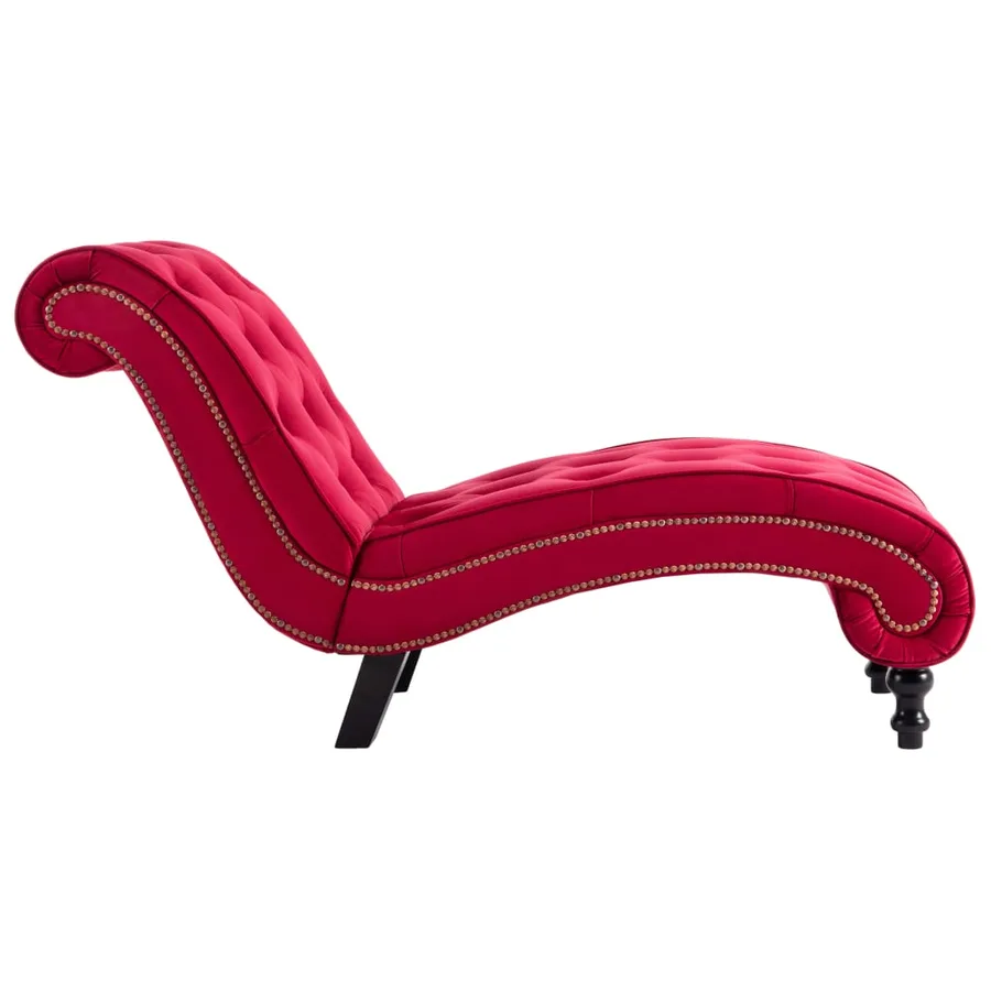 Chaise longue Velours Rouge - 4
