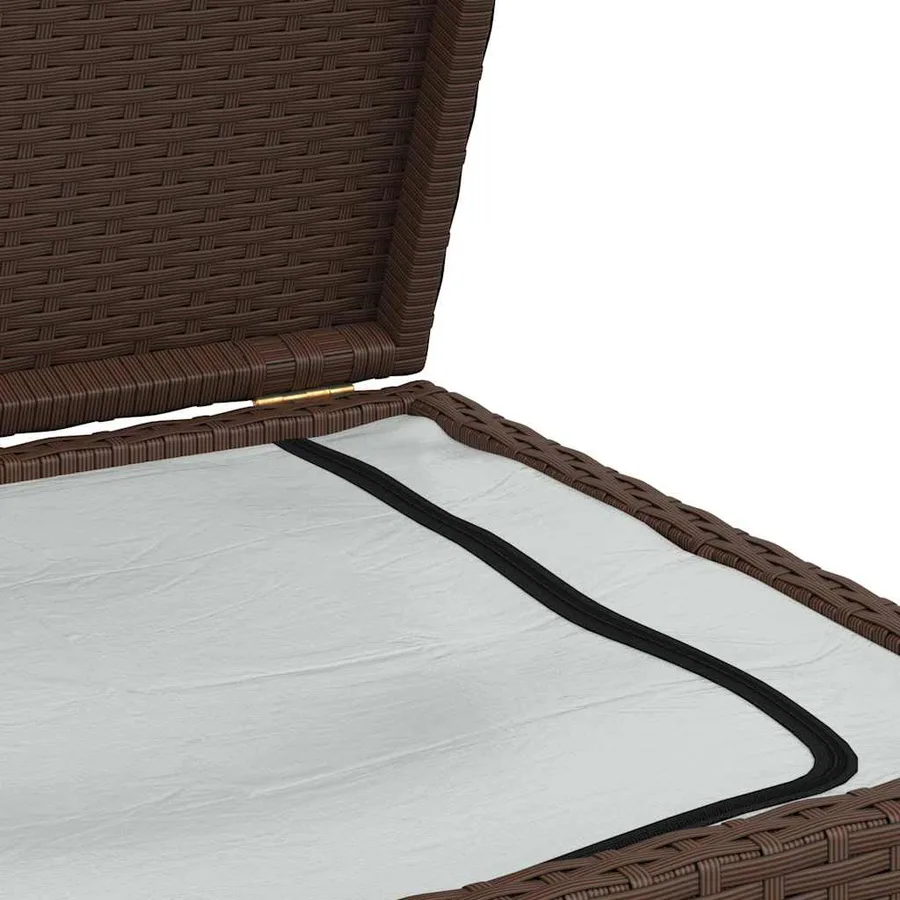 Boîte de rangement de jardin marron 120x50x60 cm résine tressée - 10