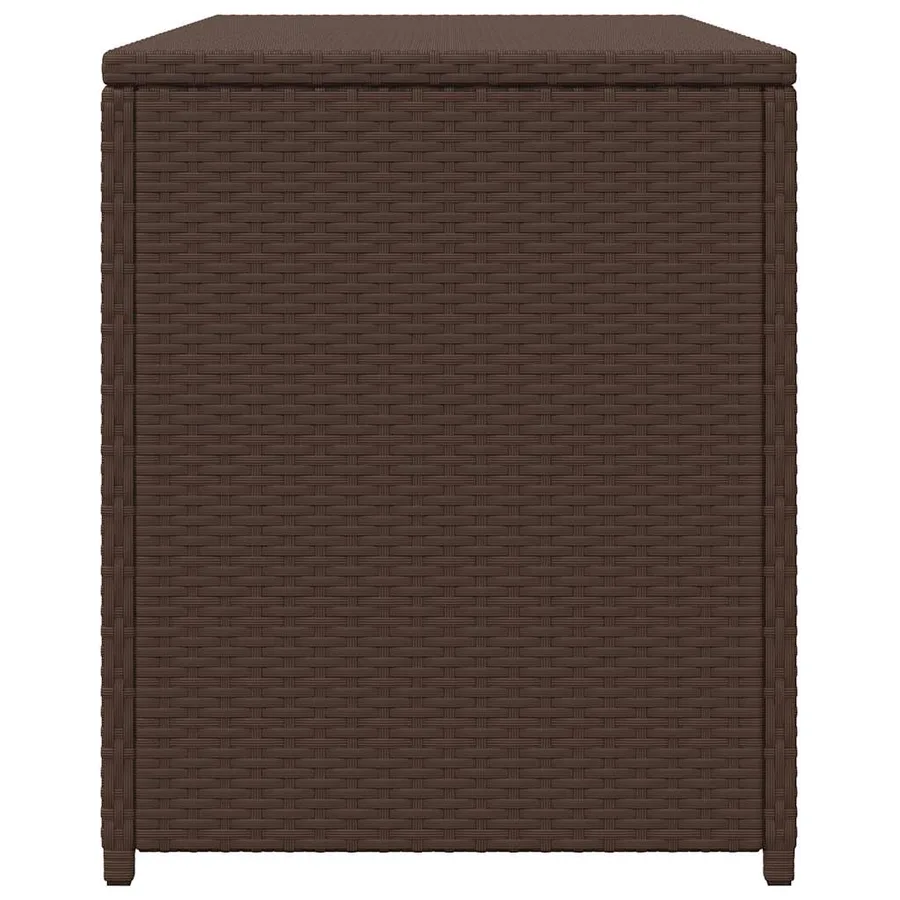 Boîte de rangement de jardin marron 120x50x60 cm résine tressée - 7