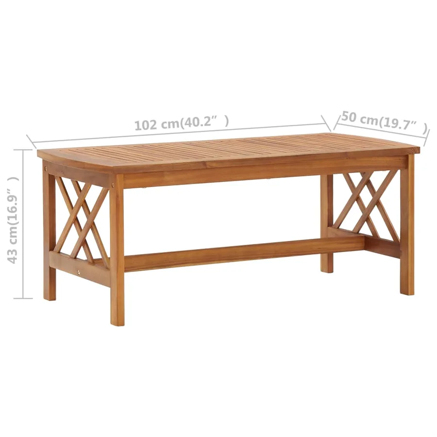 Salon de jardin 3 pcs Bois d'acacia solide - 8