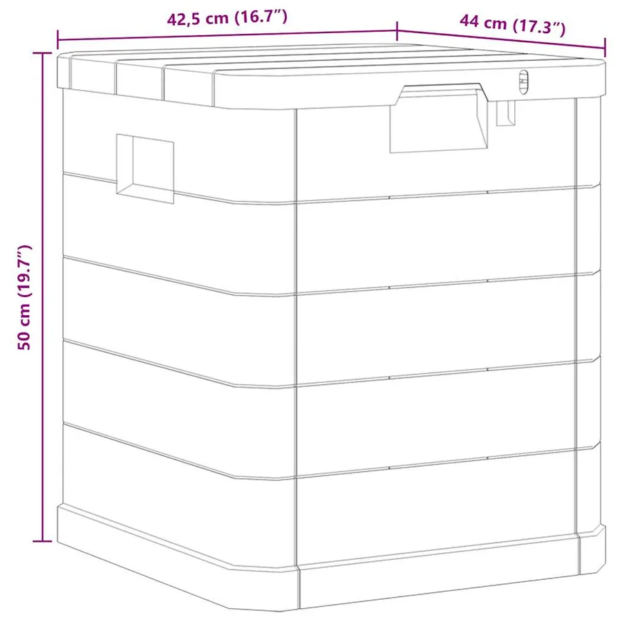 Boîte de rangement de jardin 90 L Gris clair - 11