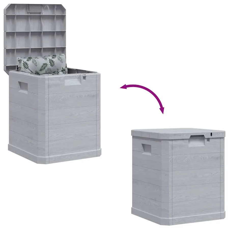 Boîte de rangement de jardin 90 L Gris clair - 7