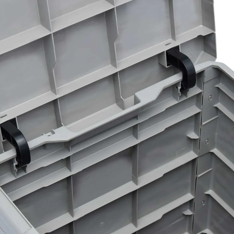 Boîte de rangement de jardin 90 L Gris clair - 8