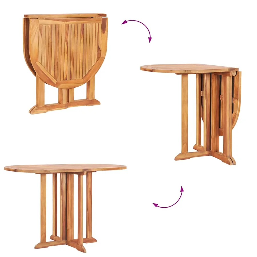 Table pliable de jardin papillon 120x70x75 cm Bois teck solide - 6
