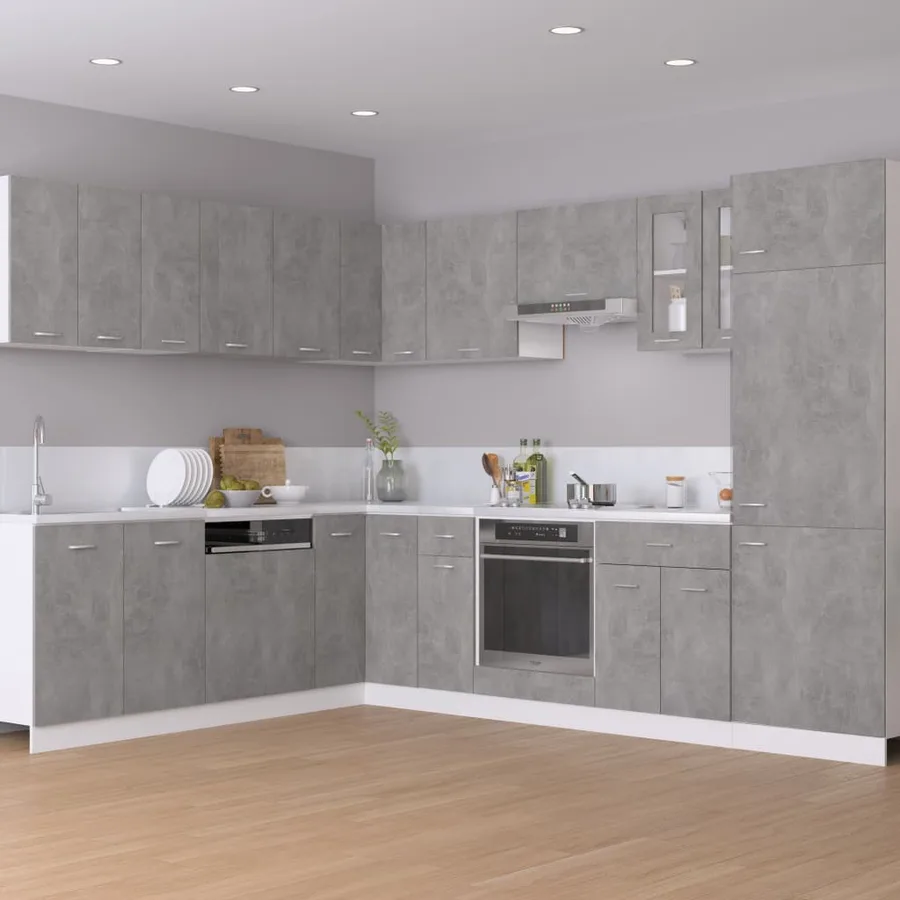 Armoire d'angle basse "Lyon" Gris béton 75,5 x 75,5 x 81,5 cm Bois d'ingénierie - 3