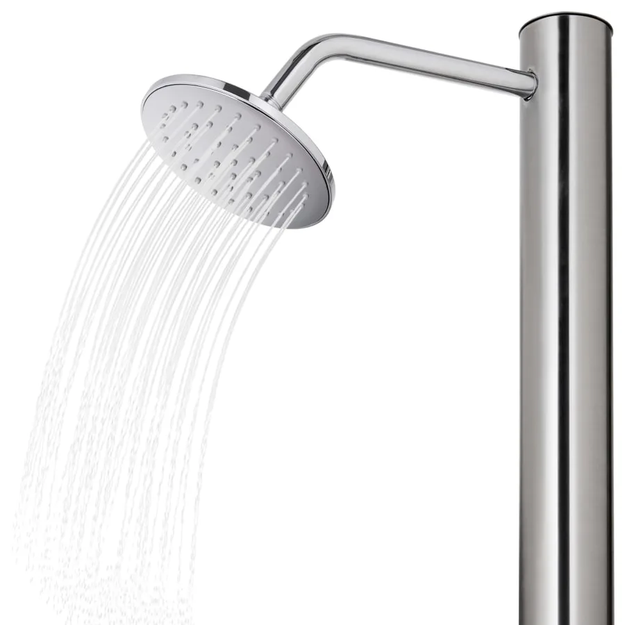 Douche de jardin avec base gris 220 cm Acier inoxydable - 11