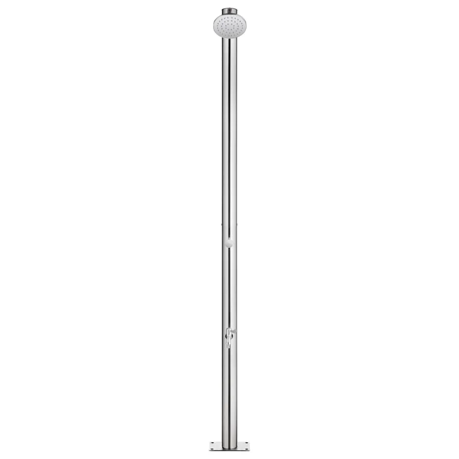 Douche de jardin avec base gris 220 cm Acier inoxydable - 3