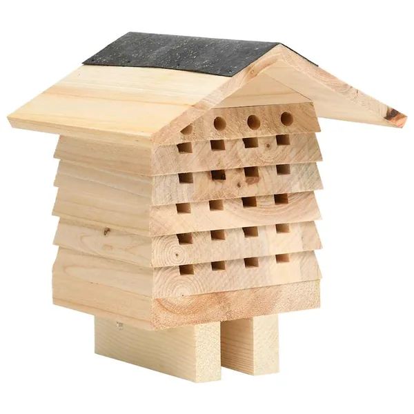Hôtel d'abeilles Bois de sapin massif 22x20x20 cm