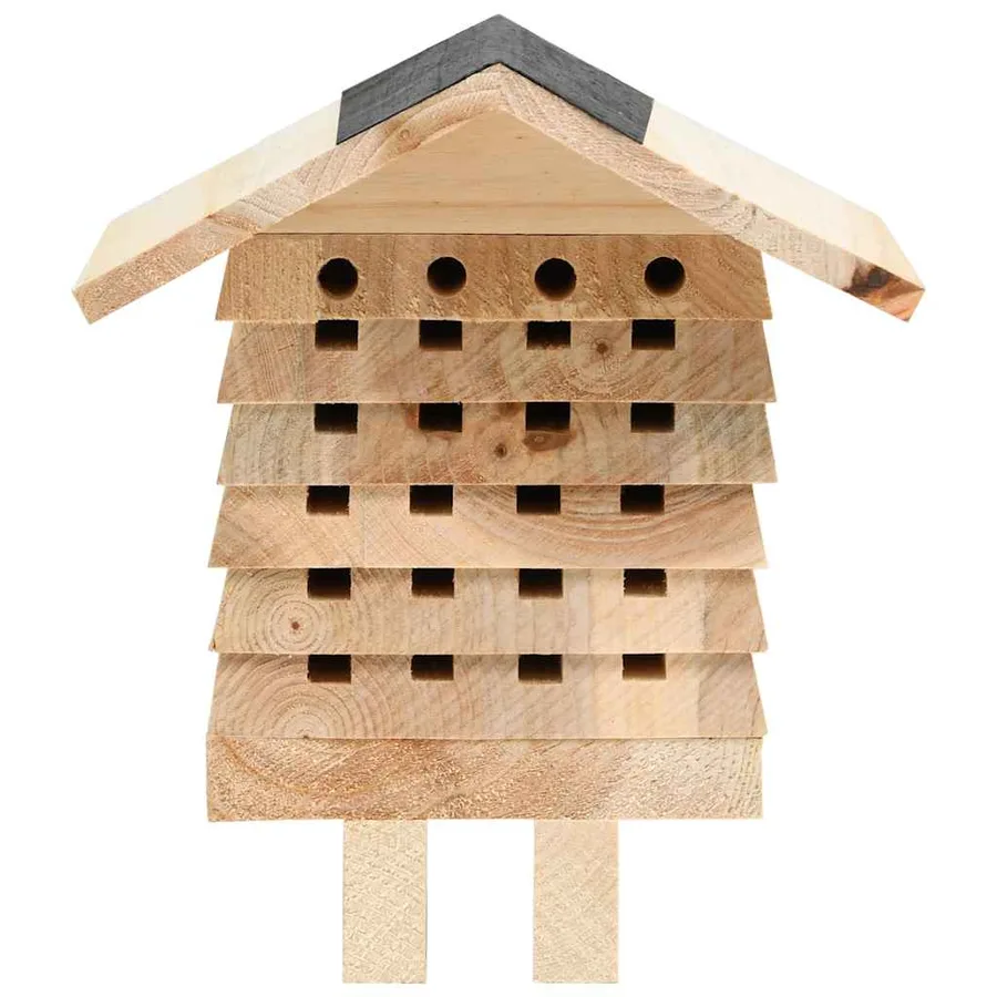 Hôtel d'abeilles Bois de sapin massif 22x20x20 cm - 2