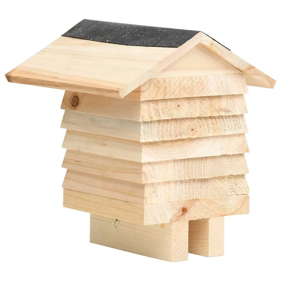 Hôtel d'abeilles Bois de sapin massif 22x20x20 cm - 4