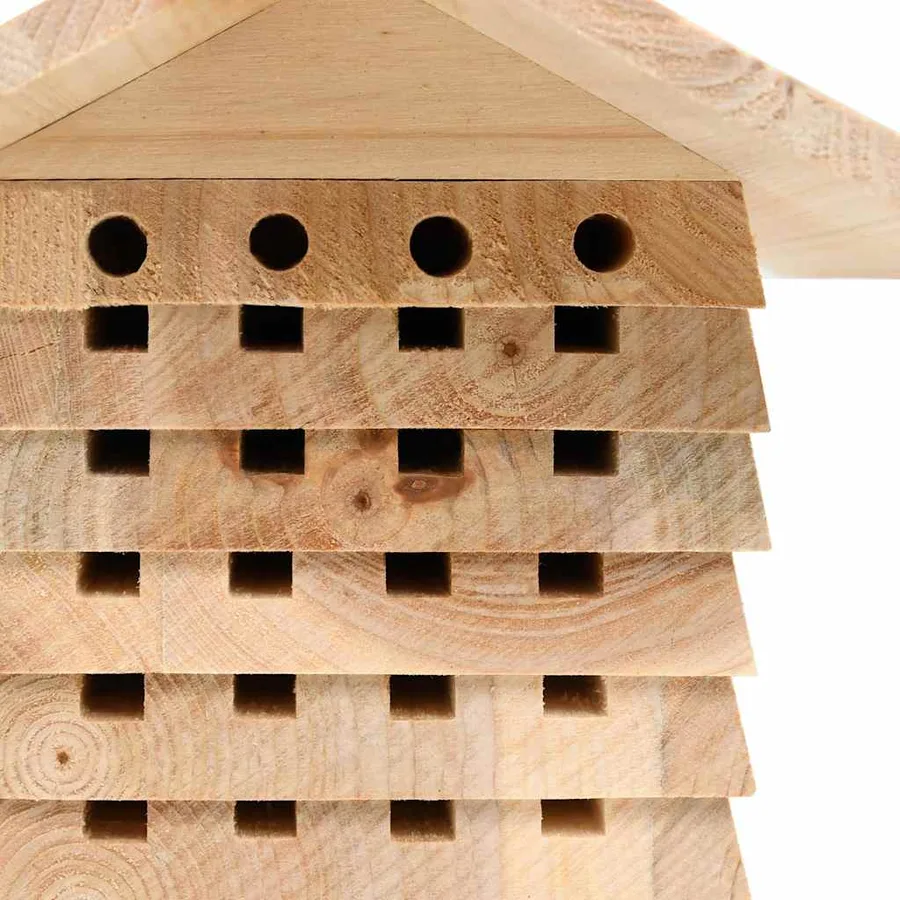 Hôtel d'abeilles Bois de sapin massif 22x20x20 cm - 6