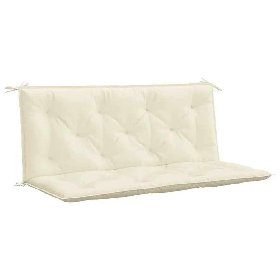 Coussin de banc de jardin blanc crème tissu oxford - 2