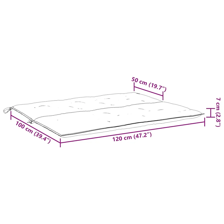 Coussin de banc de jardin blanc crème tissu oxford - 9