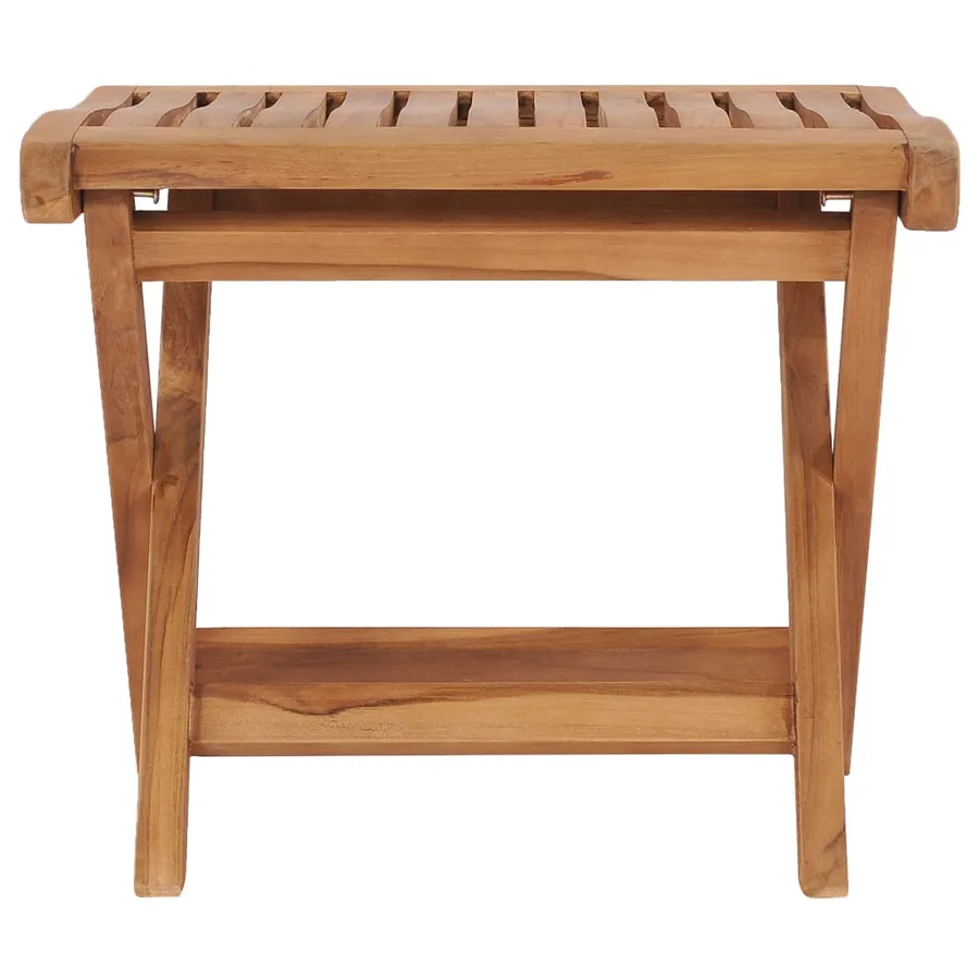 Repose-pied pliable 46,5x49x41,5 cm Bois de teck solide - 2