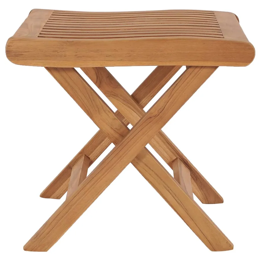 Repose-pied pliable 46,5x49x41,5 cm Bois de teck solide - 3