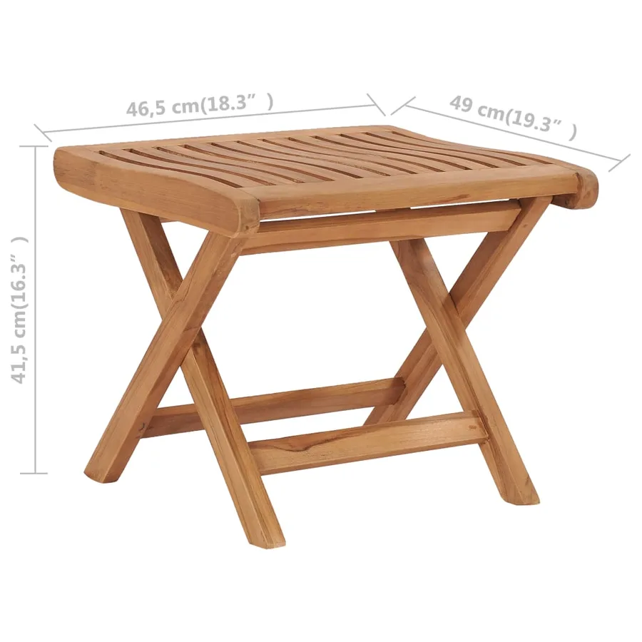 Repose-pied pliable 46,5x49x41,5 cm Bois de teck solide - 6