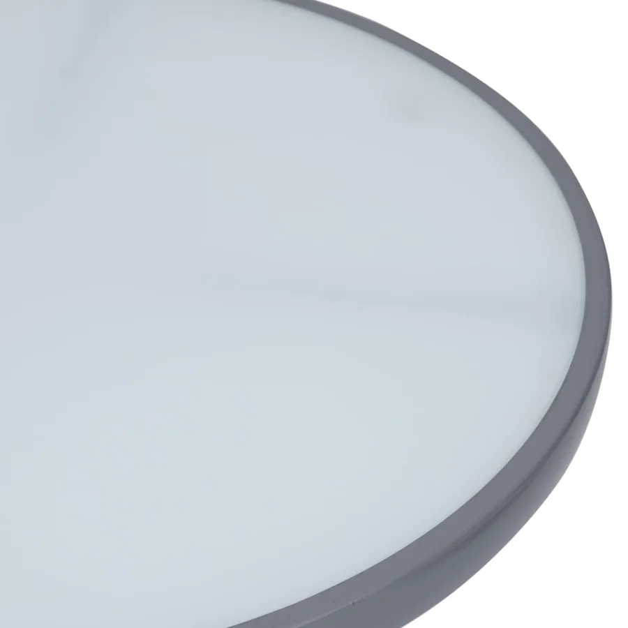 Table de jardin Gris clair 80 cm Acier et verre - 3