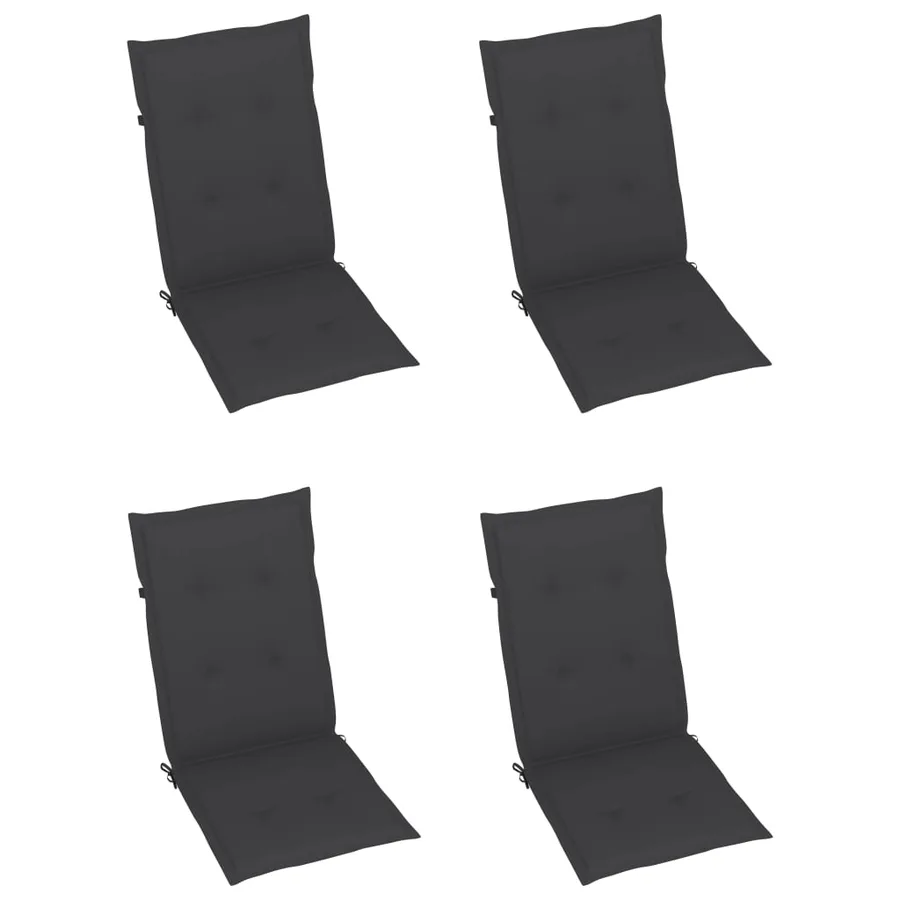 Chaises pliables de jardin lot de 3 avec coussins Bois d'acacia - 6