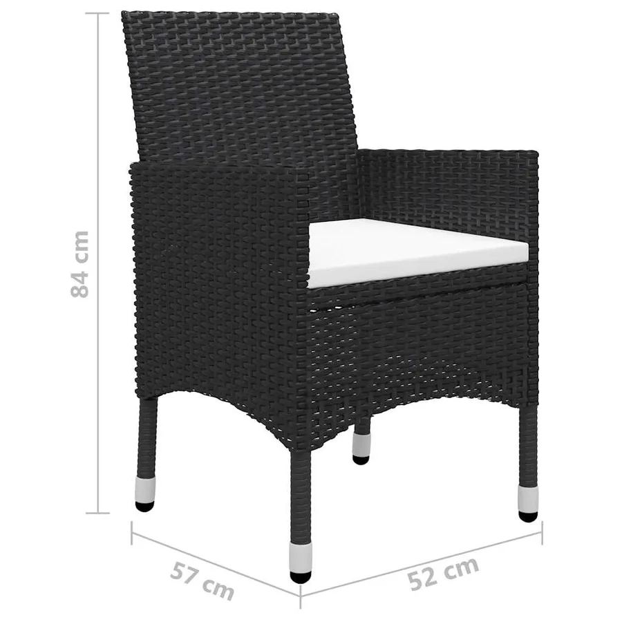 Ensemble à manger de jardin 7 pcs Noir - 12