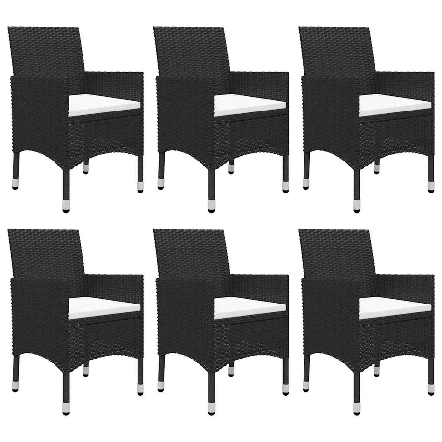 Ensemble à manger de jardin 7 pcs Noir - 5