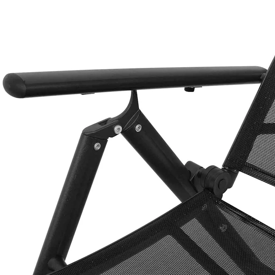 Chaise longue pliable Aluminium Noir - 4