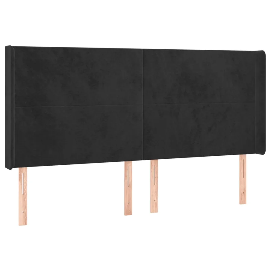 Tête de lit à LED Noir 203x16x118/128 cm Velours - 3