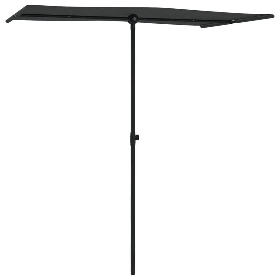 Parasol de jardin avec mât en aluminium 180x110 cm Noir - 3