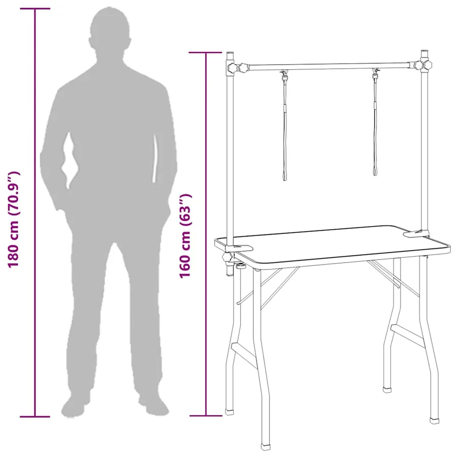 Table de Toilettage Ajustable pour Chiens Chats 2 Potences - 10