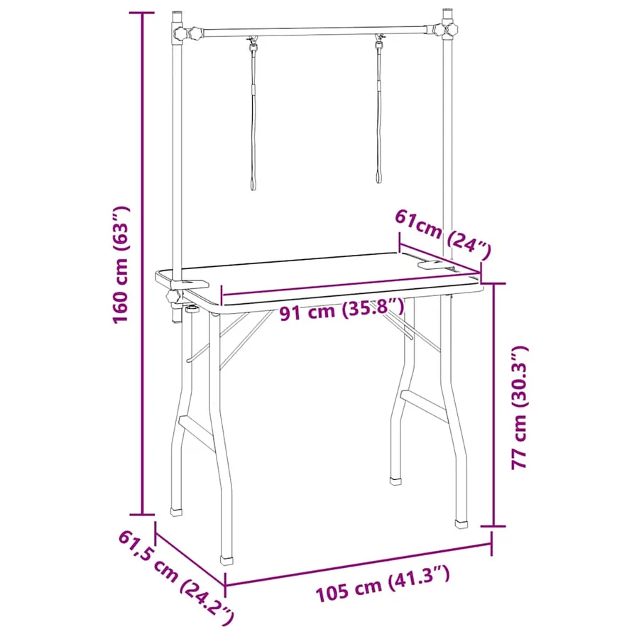 Table de Toilettage Ajustable pour Chiens Chats 2 Potences - 11